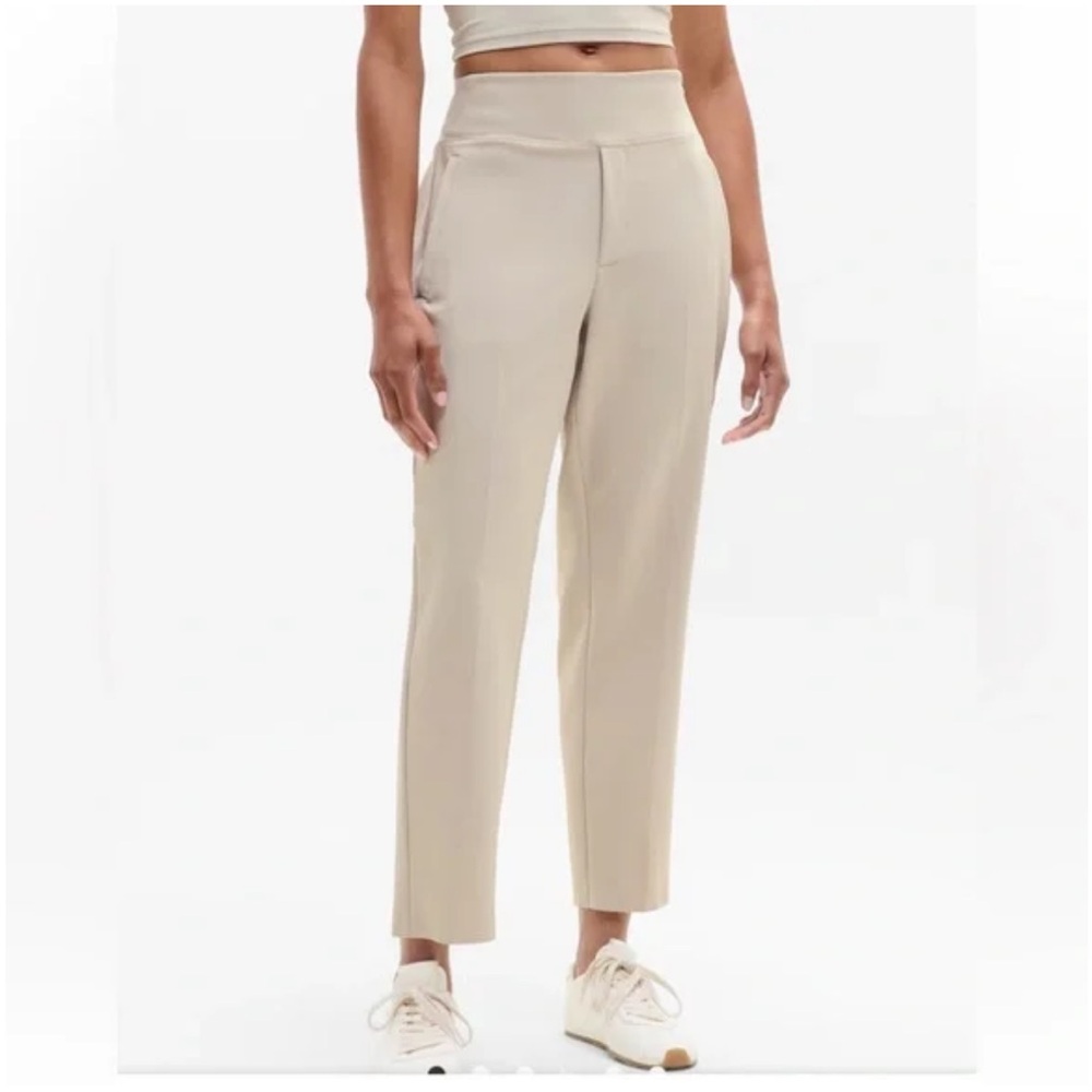 Athleta Women's Slim Crop Trousers in Beige